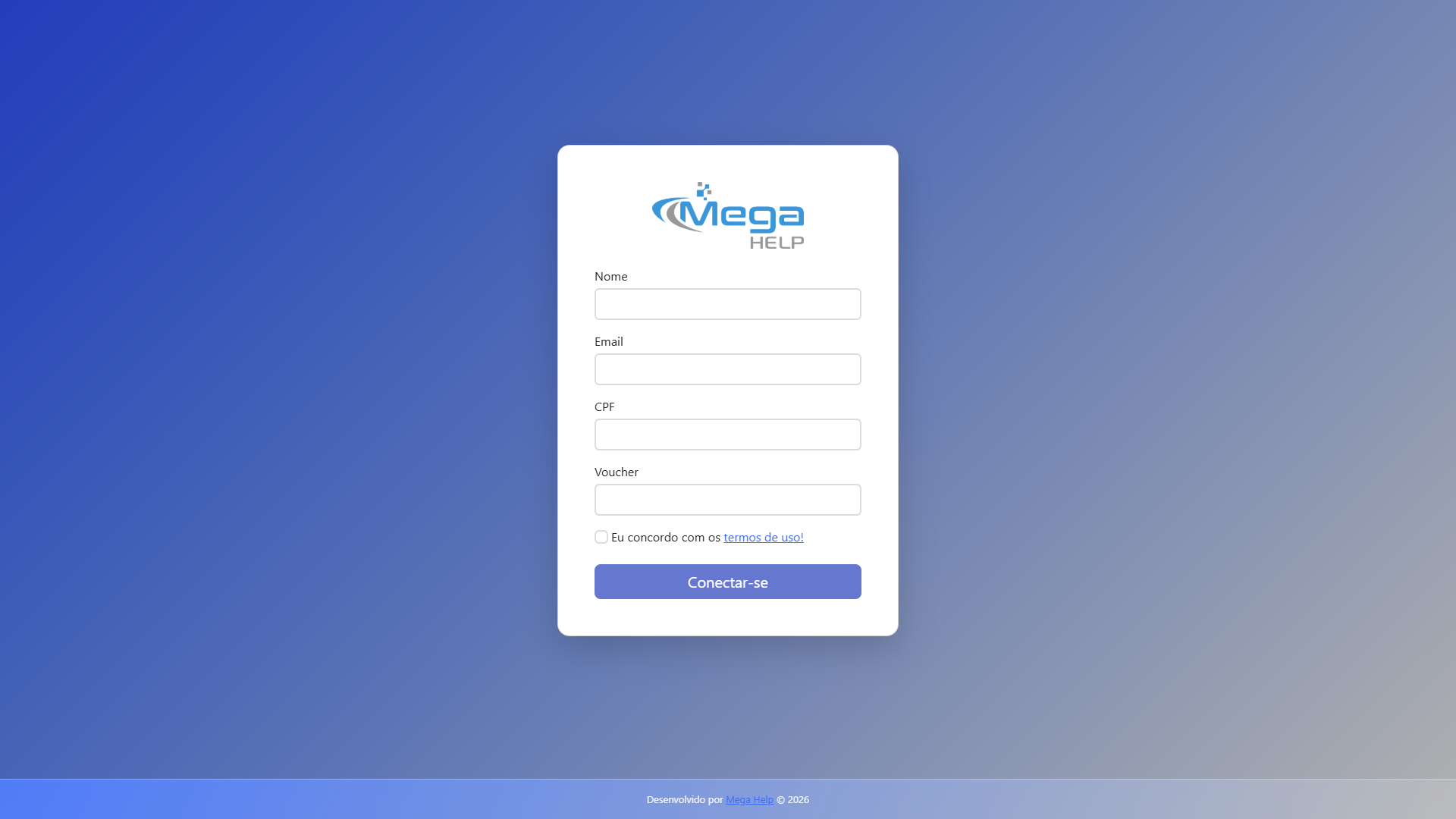 Tela de login social do Portal Cativo WiFi — Mega Help